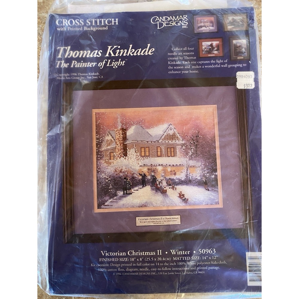 Victorian Christmas II Cross StitchKit Thomas Kinkade 10"x8"Carriage 50963 READ